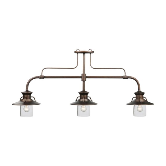 RAM Game Room Traditional Style 60" Edison 3-Light Billiard Pendant Light